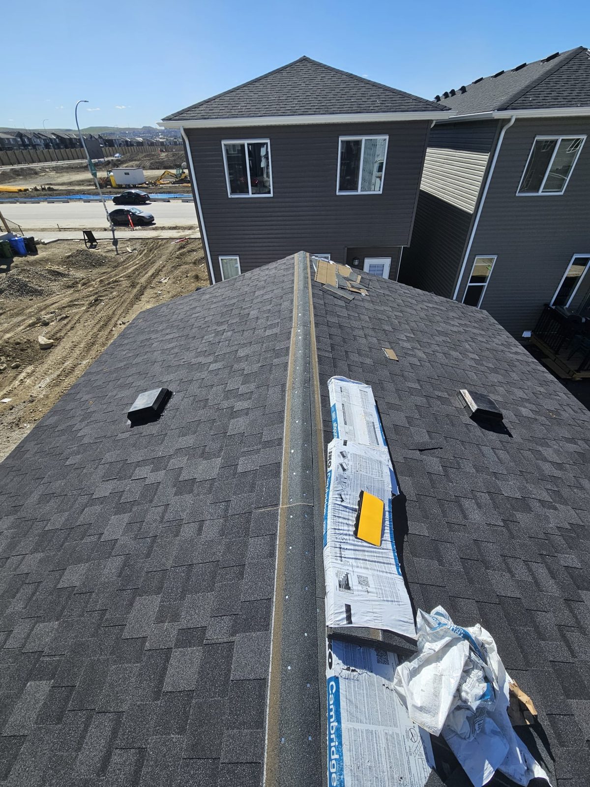 Shingle roof ridge detail, Calgary
